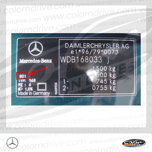 Exemple d'étiquette de code peinture MAYBACH 1