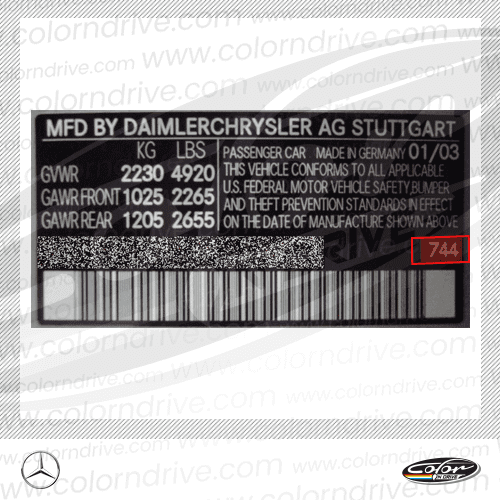Exemple d'étiquette de code peinture MAYBACH 2