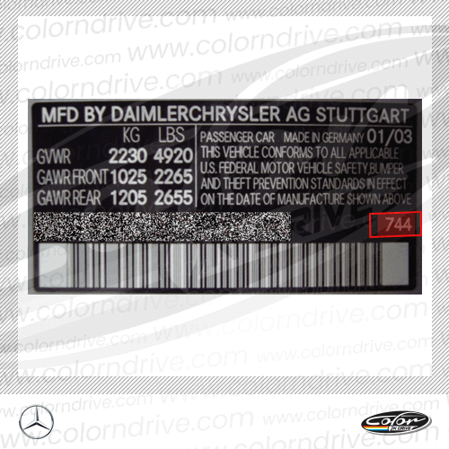 MAYBACH-Farbcode-Etikett Beispiel 2